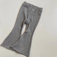 Spring And Summer New Girls' Cotton Sunken Stripe Elastic Band Fashion Retro Horn All-matching Pants