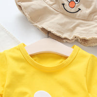 Small And Medium Girls' One-piece Short Sunflower Short Sleeves