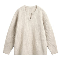 Retro Loose-fit Heavyweight Textured Knit Sweater Cardigan