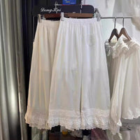 Artistic-style Wide-leg Pants Womens Loose-fitting Casual Cotton