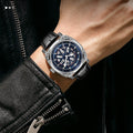Stainless Steel Automatic Mechanical Men's Leather Belt Watch