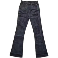 Leather Pants Men's Slim Jeans With Pleated Accumulation