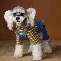 Dog Clothes Autumn And Winter Teddy Schnauzer Bichon Fleece-lined Thickened Handsome Jeans