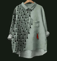 Casual Long Sleeve Shirt Animal Print Hawaiian Long Sleeve Shirt