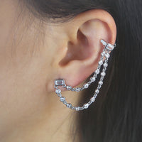 European And American Popular Round Zircon Square Zircon Ear Studs