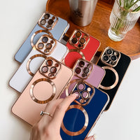 Solid Color Electroplating Magnetic Pull Ribbon Lens Protector Protection Mobile Phone Shell