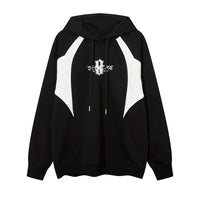 Color Contrast Patchwork Alphabet Plus Velvet Sweater Men
