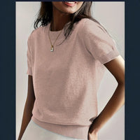 Round Neck Short Sleeve Thin Loose Casual Women's Sweater