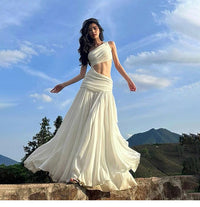 Off-shoulder Midriff-baring Dress For Women