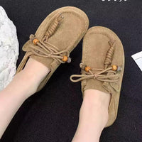 Spring And Autumn New Sand Lace-up Tassel Soft Bottom Loafers Gommino