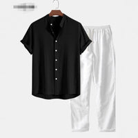 Mens Fashionable Printed Top And Pants Set