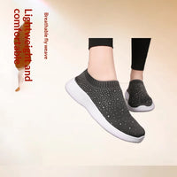 Plus-size Lightweight MD-soled Flyknit Stretchy Casual Shoes