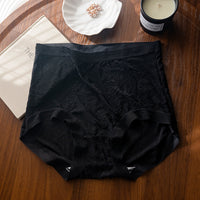 Female Lace High Waist Plus Size Fiberglass Antibacterial Underwear