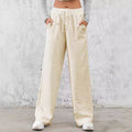 Sloppy-chic Ice-silk Draped Wide-leg Trousers