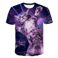 Summer Kids Korean Kitty Print Short Sleeve