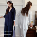 Spring Summer V-Neck Pajama Set With Chest Pads Lace Luxurious Feel Comfortable And Skin-Friendly Loungewear