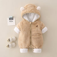 Baby Autumn And Winter Jumpsuit Double-sided Velvet Thermal Cotton-padded Clothes