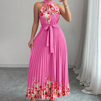 Women's Fashionable Printed Pleated Dress
