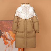 Mid-length Quilted Parka Fashionable Warm Hooded Women's Coat