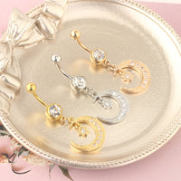 European And American Stars And Moon Belly Button Nails