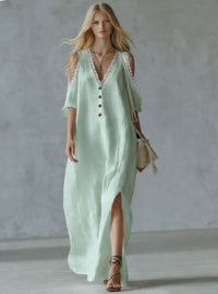 New Lace-trimmed Loose-fit Womens Casual Dress