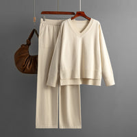 Autumn And Winter New Loose Casual Sweater Pullover Two-piece Set