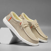 Autumn Men's Laceless Canvas Shoes Plus Size Breathable