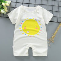 Thin Cotton Short-sleeved Short-climbing Jumpsuit For Boys And 1 Baby Girl