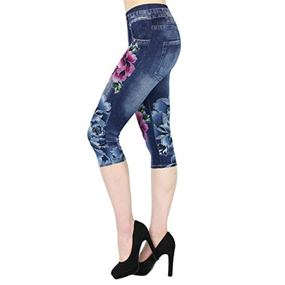 Fashion Denim Leggings Women's Cropped Pants