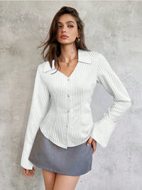 Women's Striped Casual Long-Sleeve Shirt