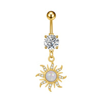 Personalized Zircon Butterfly Round Belly Button Ring