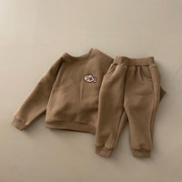 Infant Children's Thickened Pullover Sweater Pants Set