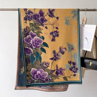 Autumn And Winter New Cashmere-like Thickened Oil Painting Jacquard Scarf