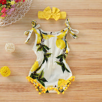 Sling Lemon Printing Triangle Rompers Suit