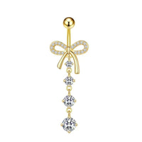 Personalized Zircon Butterfly Round Belly Button Ring