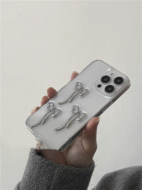 Niche Girl Metal Bow Phone Case