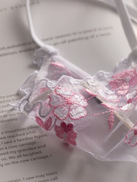 Seamless Panties Low Waist Embroidered Chinese Style White Plum Blossoms