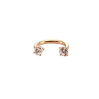 Stainless Steel Piercing Ornaments Round Double Zircon Nose Ring U-shaped Nose Ring