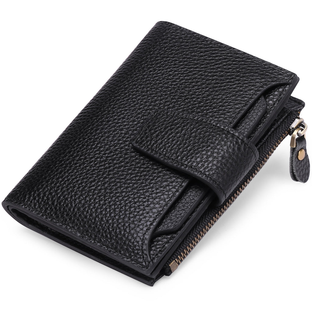 Women's Leather Short Wallet European And American Milled First Layer Cowhide Wallet Wallet