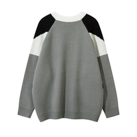 Racing Motorcycle Sweater Loose Casual Contrast Color