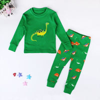 Long-sleeved Cartoon Dinosaur Print Pajamas Two-piece Suit