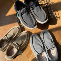 Summer Men's Trendy Flat Low-top Cloth Shoes Linen Fisherman Shoes Fashion