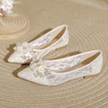 French Ethnic Minority High Sensitivity Apricot Wedding Shoes