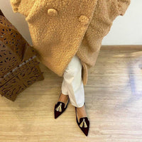 New Low-heeled Pointed-toe Shallow-mouth Tassel Casual Shoes