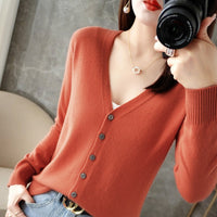 Spring And Summer New V-neck Cardigan Loose Plus Size Women's Clothing