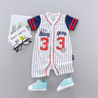 Summer Clothes Thin Combed Cotton Newborn One-piece Baby Short-sleeved Boxer Romper