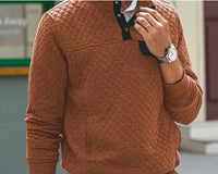 Simple Trendy Loose Sweater Long Sleeve Stand Collar Men
