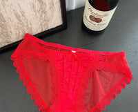 Hollow Out Lace Low Waist Underwear Female Cotton Antibacterial