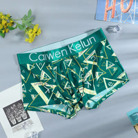 Brand Men's Ice Silk Soft Comfortable Print Fashion Youngth Large Size Boxer Underwear