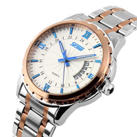 Men's Steel Belt Business Waterproof Calendar Quartz Watch
